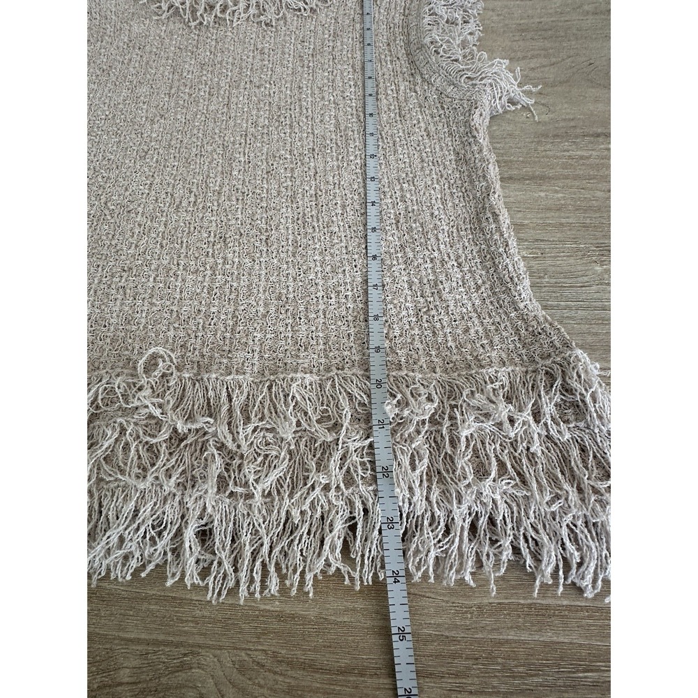 Zara Boho-Chic Textured Knit Vest with Fringes Size L - Picture 5 of 6